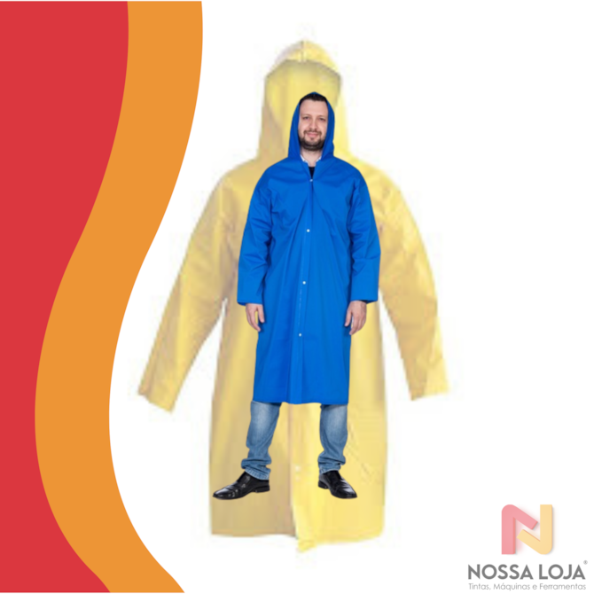 CAPA DE CHUVA PVC FORRADO STANDART  AMARELA TAM. G BRASCAMP