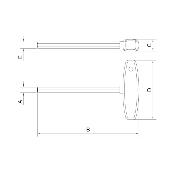 CHAVE CABO T PONTA HEXAGONAL 4X142MM PRO TRAMONTINA