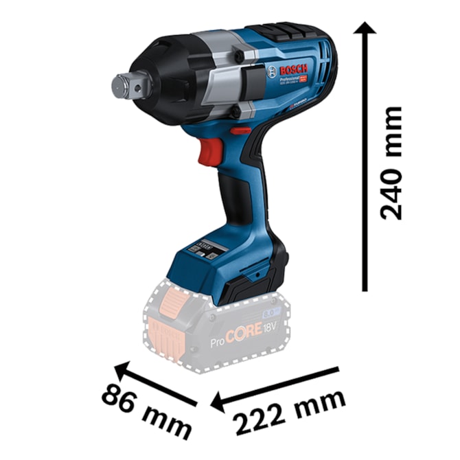 Chave de Impacto a bateria GDS 18V-1050 H Brushless 18V SB Bosch