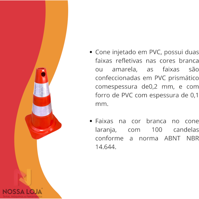 Cone De Sinalização 50 cm Plastcor