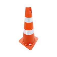 CONE DE SINALIZAÇÃO FLEXÍVEL 50CM COM FAIXA REFLEXIVA PLASTCOR