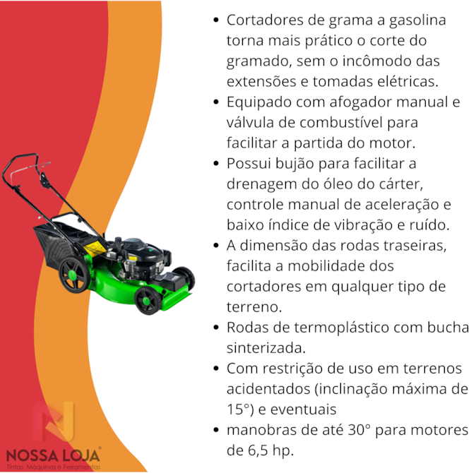 Cortador de Grama Gasolina Tracionado LF-55C 6,5 HP 4 Tempos Trapp