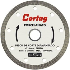 Disco de Corte Diamantado Turbo Porcelanato - Cortag