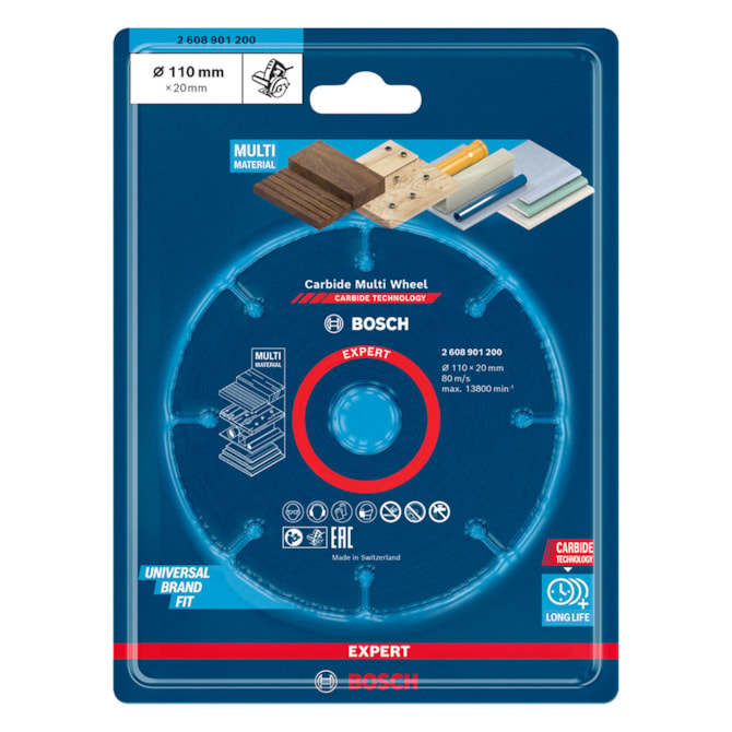 Disco de corte EXPERT Carbide Multi Wheel 110 mm 20 mm Bosch