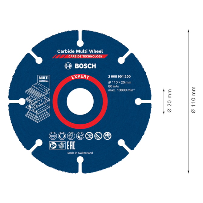 Disco de corte EXPERT Carbide Multi Wheel 110 mm 20 mm Bosch