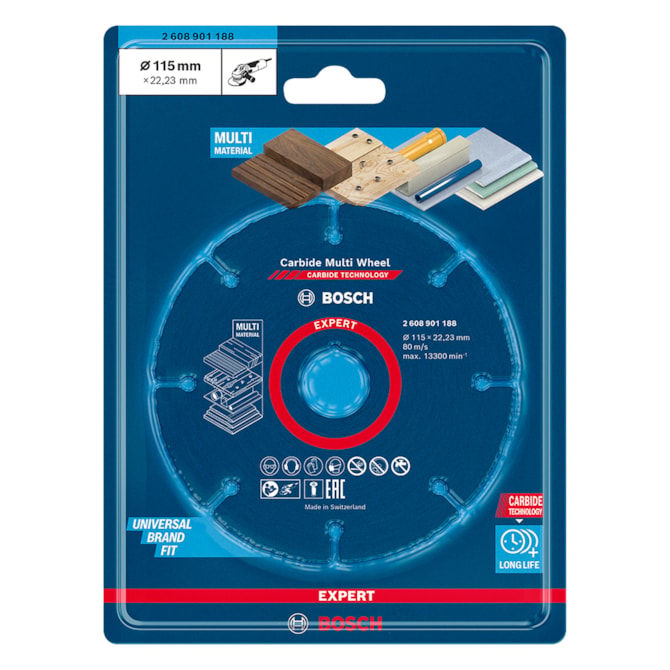 Disco de corte EXPERT Carbide Multi Wheel 115 mm Bosch