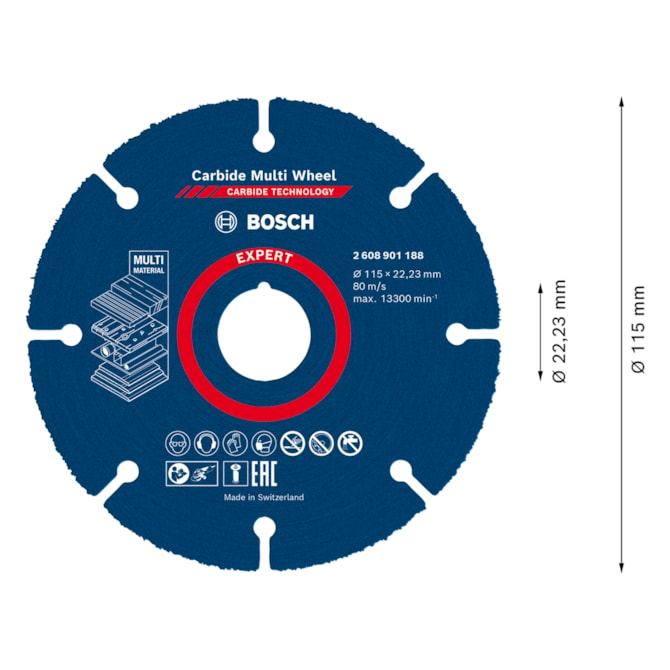 Disco de corte EXPERT Carbide Multi Wheel 115 mm Bosch