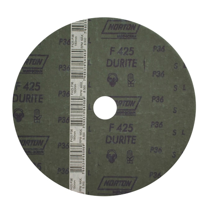 Disco de Lixa (Fibra) Durite F425 180x22mm GR 24 Norton