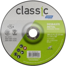 DISCO DESBASTE BDA600 CLASSIC 180MMX22MMX180MM GRÃO 24 NORTON