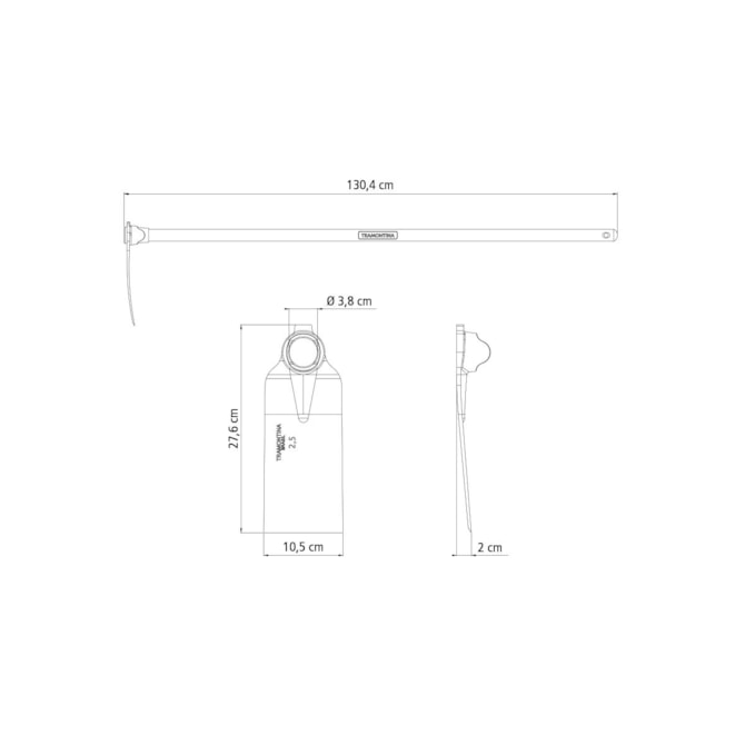Enxadão Estreito 2.5 em Aço C/ Cabo de Madeira 130cm Tramontina