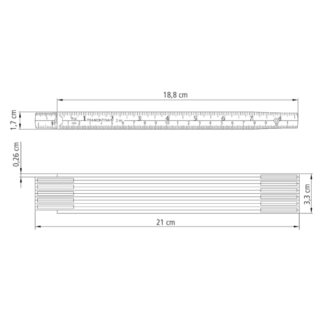 ESCALA MÉTRICA DE MADEIRA 2M MASTER TRAMONTINA
