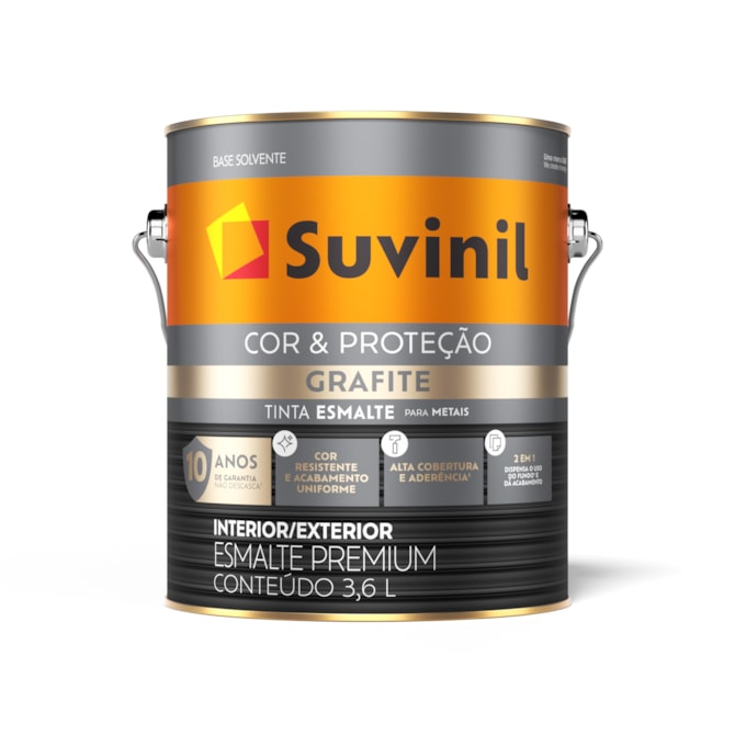 Esmalte Cor e Proteção Grafite Claro Fosco 3,6L Suvinil