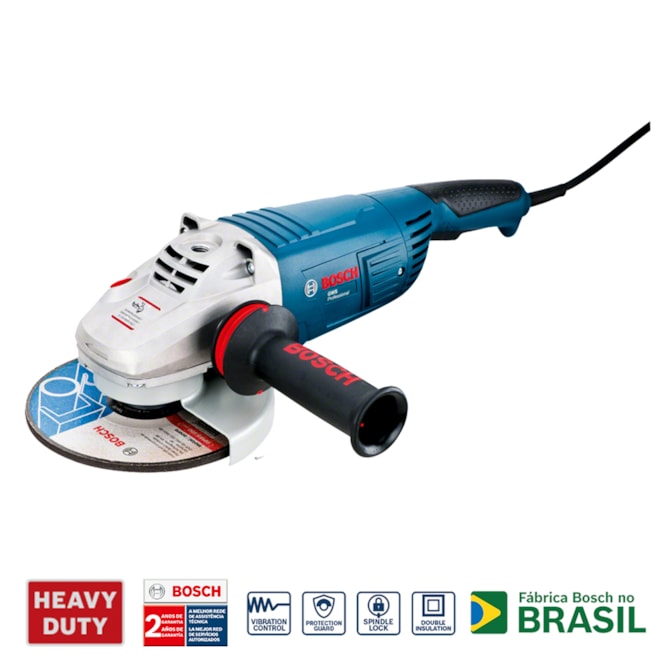 ESMERILHADEIRA ANGULAR 7'' GWS 24-180 LVI 2400W 220V BOSCH