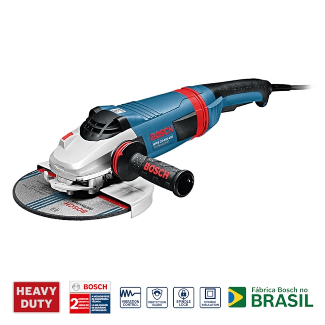 ESMERILHADEIRA ANGULAR DE 7'' GWS 22-180 2200W 127V BOSCH