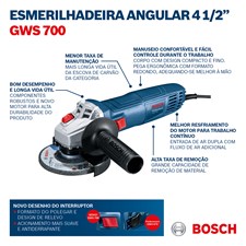 Esmerilhadeira GWS 700 710W Bosch