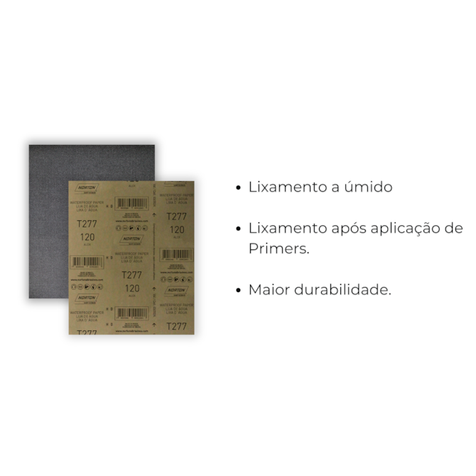 Folha de Lixa D'Água T216 230x280mm GR 120 Norton