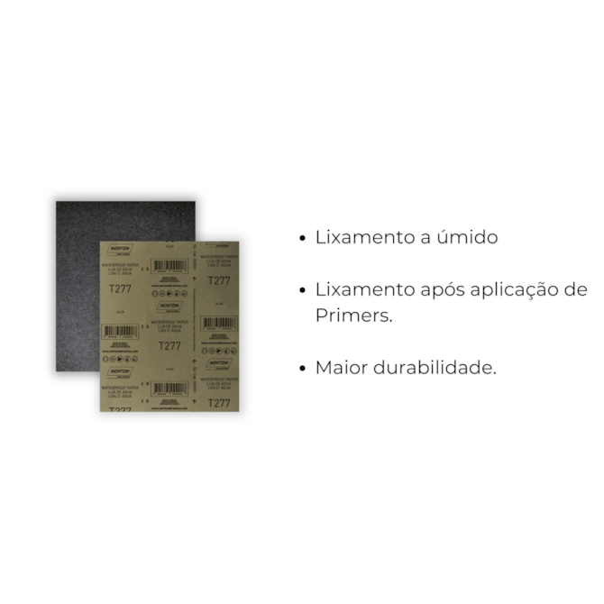 Folha Lixa D'água T277 230X280mm GR 180 PT200 Norton