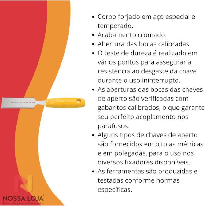 Formão Chanfrado 1,27cm Master em Aço Cromo Vanádio C/ Cabo Injetado Tramontina