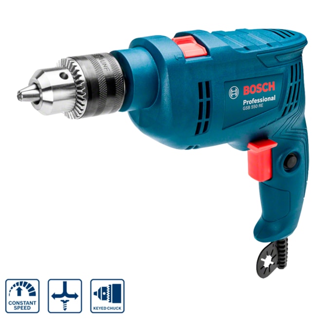 Furadeira de Impacto GSB 550 550W c/ maleta Bosch