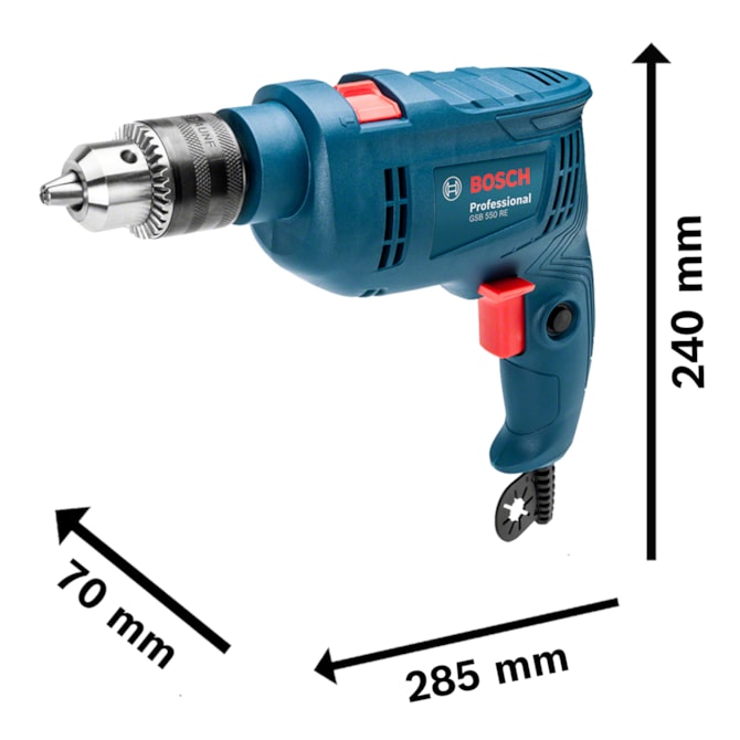 Furadeira de Impacto GSB 550 550W c/ maleta Bosch