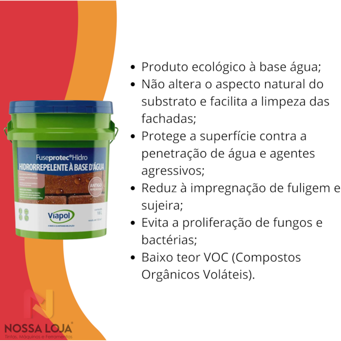 Hidrorrepelente Base Água Fuseprotec Hidro 18L Viapol