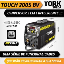 Inversor Dig. P/Solda Mig+Tig-Mma 200a Bivol. Touch200s Bv - Tork