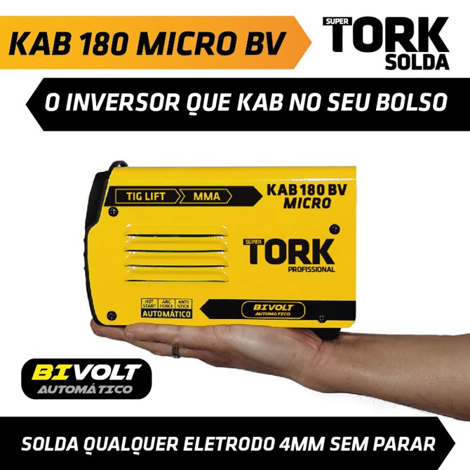 Inversor Digital P/Solda Mma+Tig 180a Bivolt Kab180bv - Tork