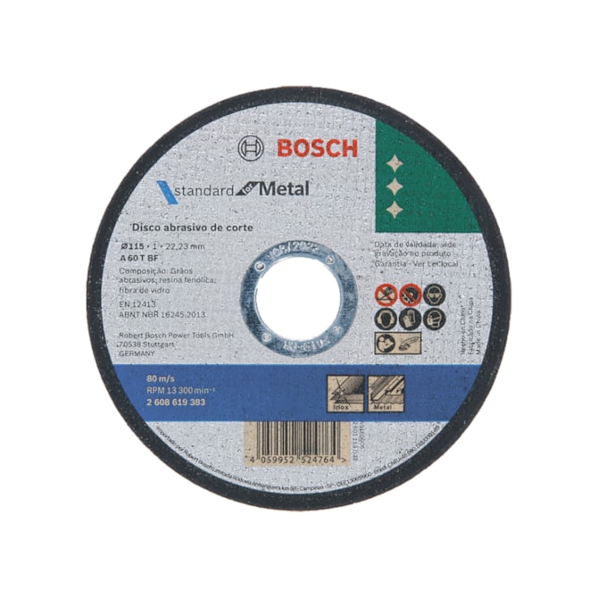 Kit 100 Discos De Corte Standard For Metal 115x1mm Reto Bosch