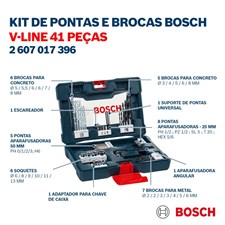 Kit de Acessórios V-Line Com 41 Peças - Bosch