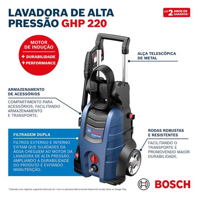 Lavadora de Alta Pressão GHP 220 2200 PSI 2100W Bosch