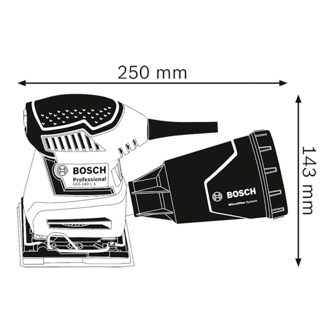 LIXADEIRA ORBITAL DE PALMA GSS 140-1A 180W 127V C/ 3 LIXAS BOSCH