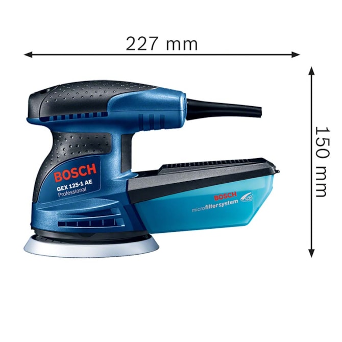 LIXADEIRA ORBITAL GEX 125-1 AE 250W BOSCH