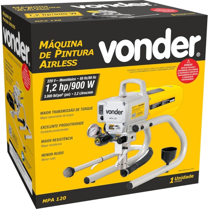 Máquina de pintura MPA 120 1,2 hp Airless 900W Vonder