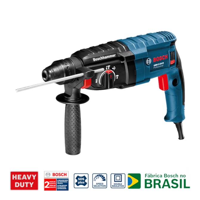 MARTELETE PERFURADOR GBH 2-24 820W 220V BOSCH