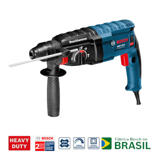 Martelete Perfurador Rompedor GBH 2-24 D 820W 127V Bosch