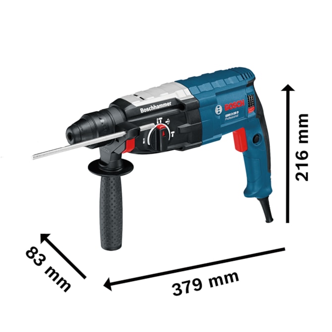 Martelete rompedor GBH 2-28 D 850W 127V em maleta Bosch