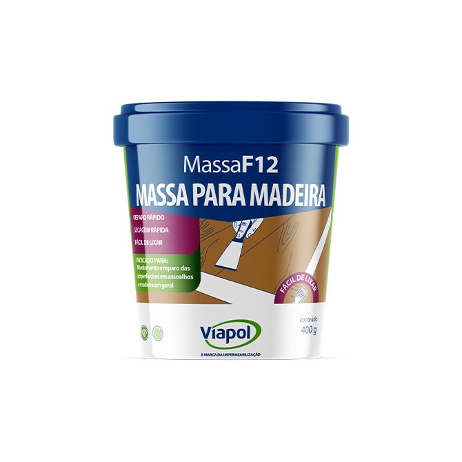 Massa Calafetar F12 Castanho 400Gr Viapol