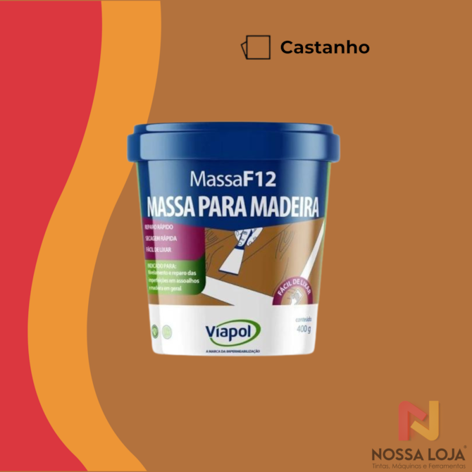 Massa Calafetar F12 Castanho 400Gr Viapol