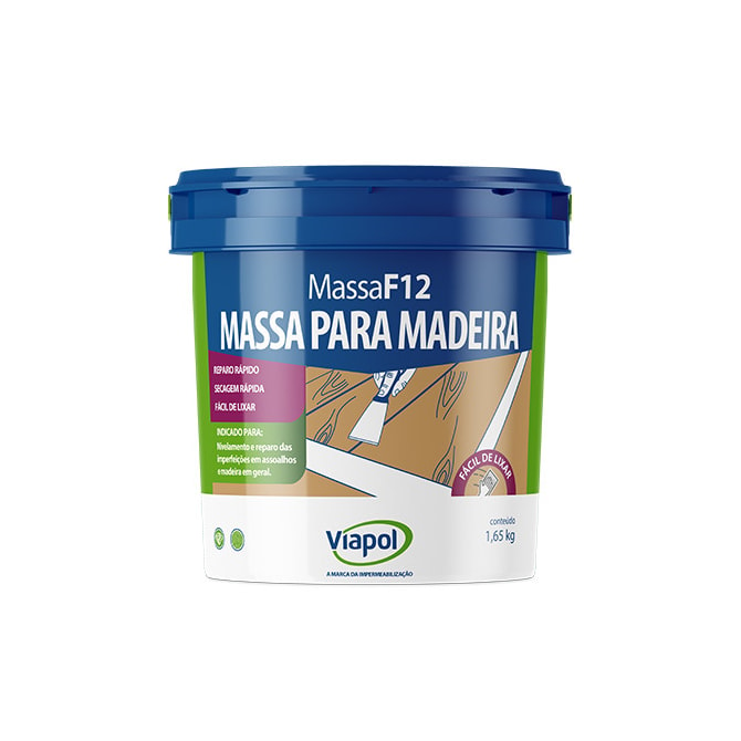 Massa Calafetar F12 Para Madeira Castanho 1,65Kg Viapol