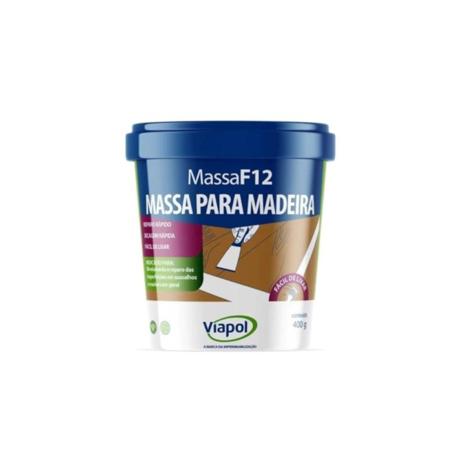 Massa Calafetar F12 Para Madeira Cerejeira 400Gr Viapol