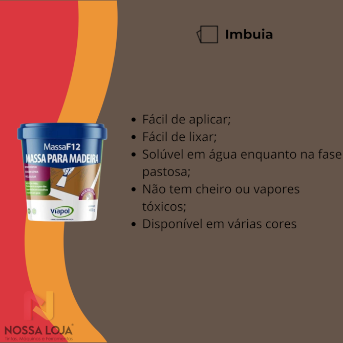 Massa Calafetar Para Madeira 400Gr Imbuia Viapol