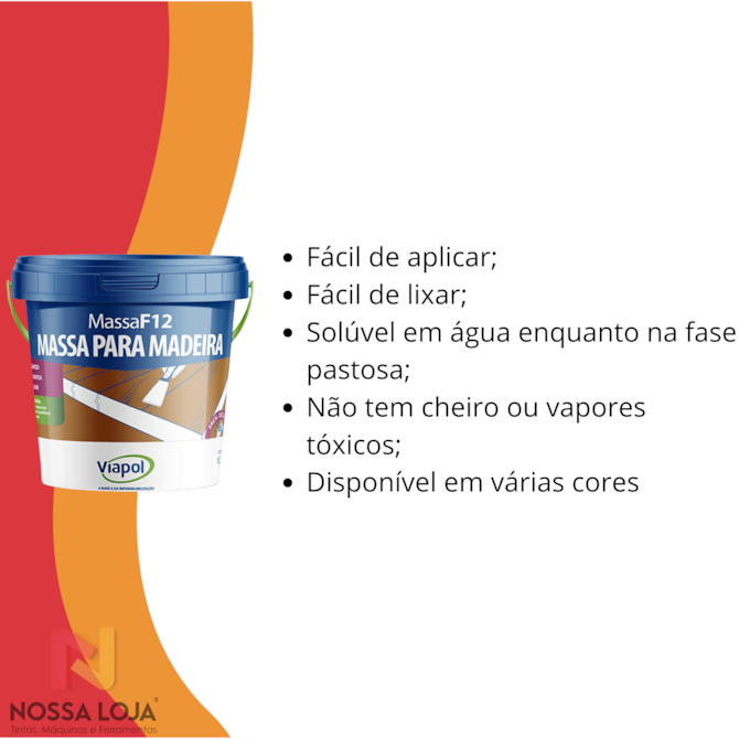 Massa F12 P/ Madeira Castanho 6,5KG Viapol