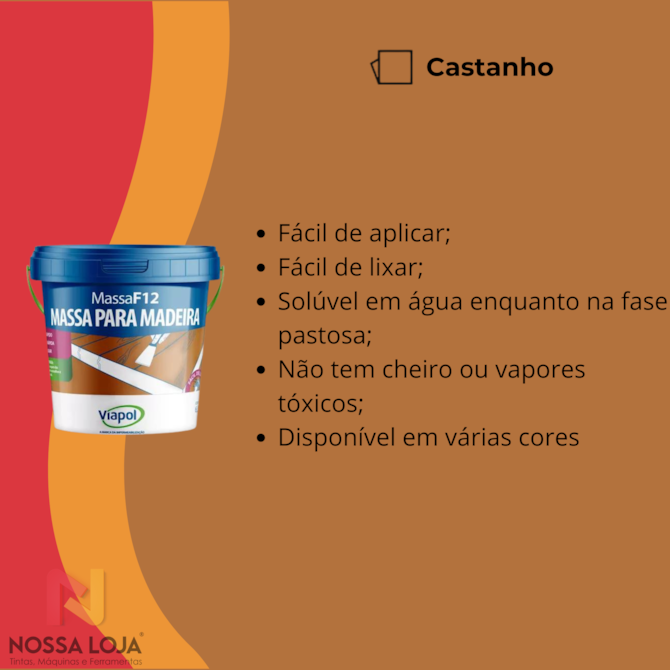 Massa F12 P/ Madeira Castanho 6,5KG Viapol