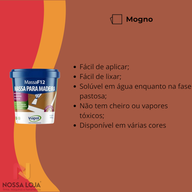 MASSA P/ MADEIRA MOGNO 400GR VIAPOL