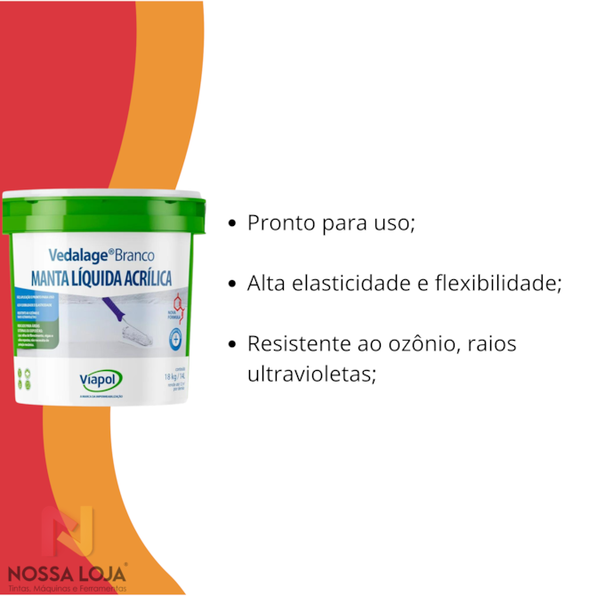 Membrana Liquida Vedalage Branco 18KG 14L Viapol