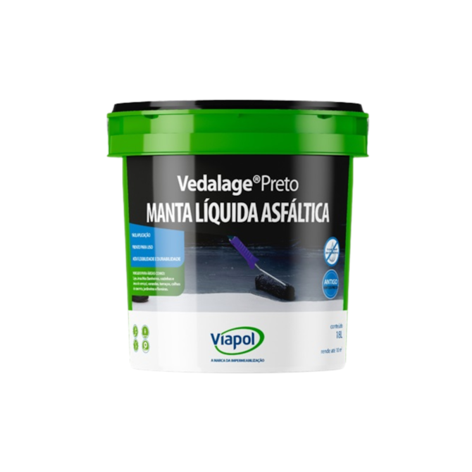 Membrana Líquida Vedalage Preto 18L Viapol