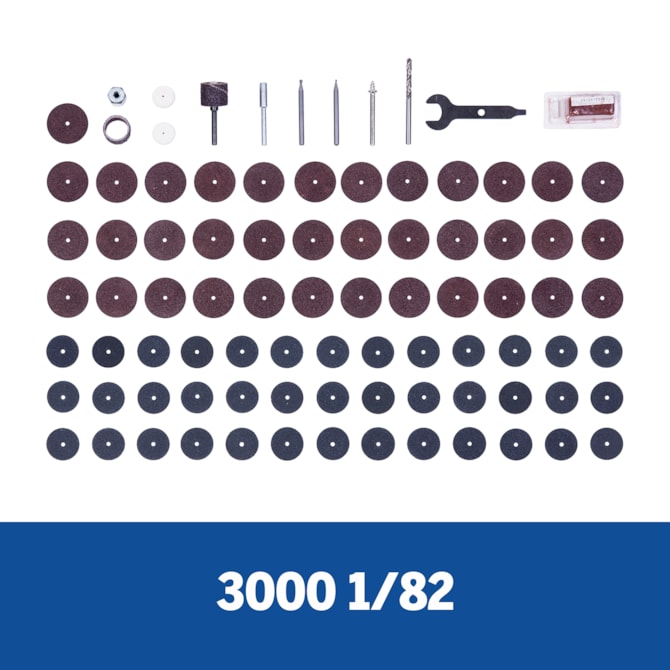 MICRO RETÍFICA 3000 COM EIXO FLEXÍVEL E 82 ACESSÓRIOS 127V DREMEL