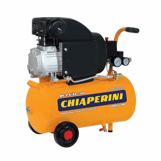 Motocompressor de ar 21 litros 2HP - Chiaperini MC 7.6/21