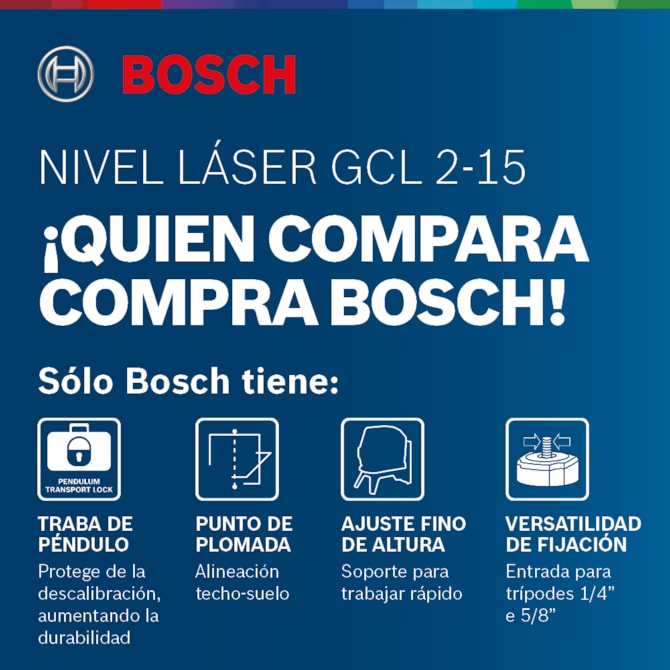 NÍVEL LASER VERMELHO GCL 2-15 15M BOSCH