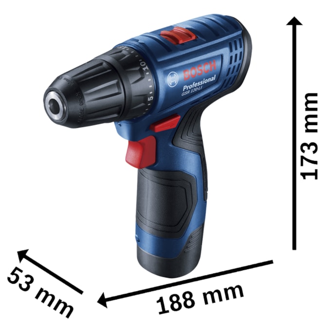 Parafusadeira Furadeira GSR 120-LI 12V 1 Bat e Mala Bosch